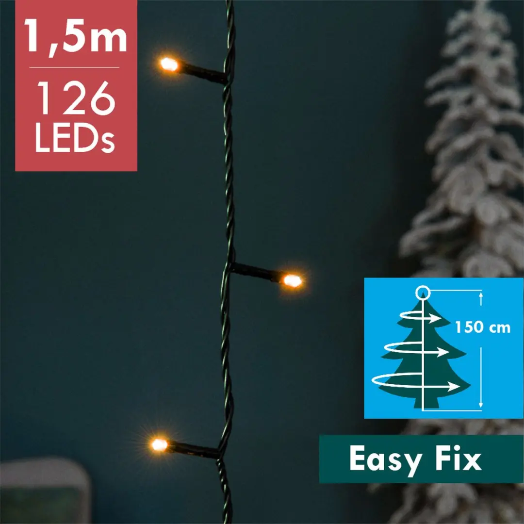 Kerstverlichting 1-2 glow 150cm 126xLED
