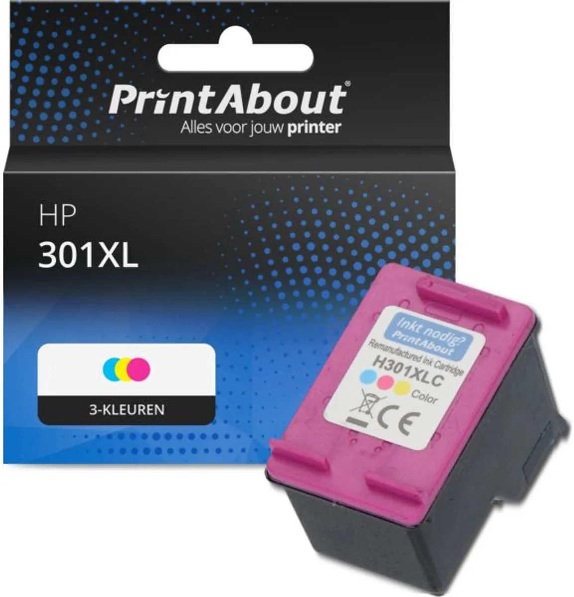 PrintAbout HP 301XL CH564EE Inktcartridge 3-kleuren