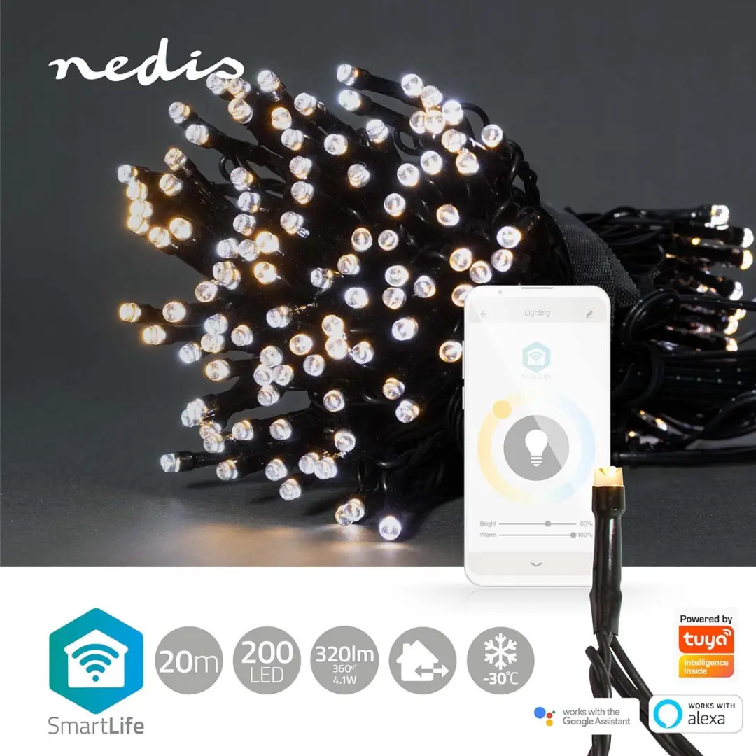 Nedis SmartLife Kerstverlichting Koord Wi-Fi 200 LED 20m - afbeelding 4 van 6