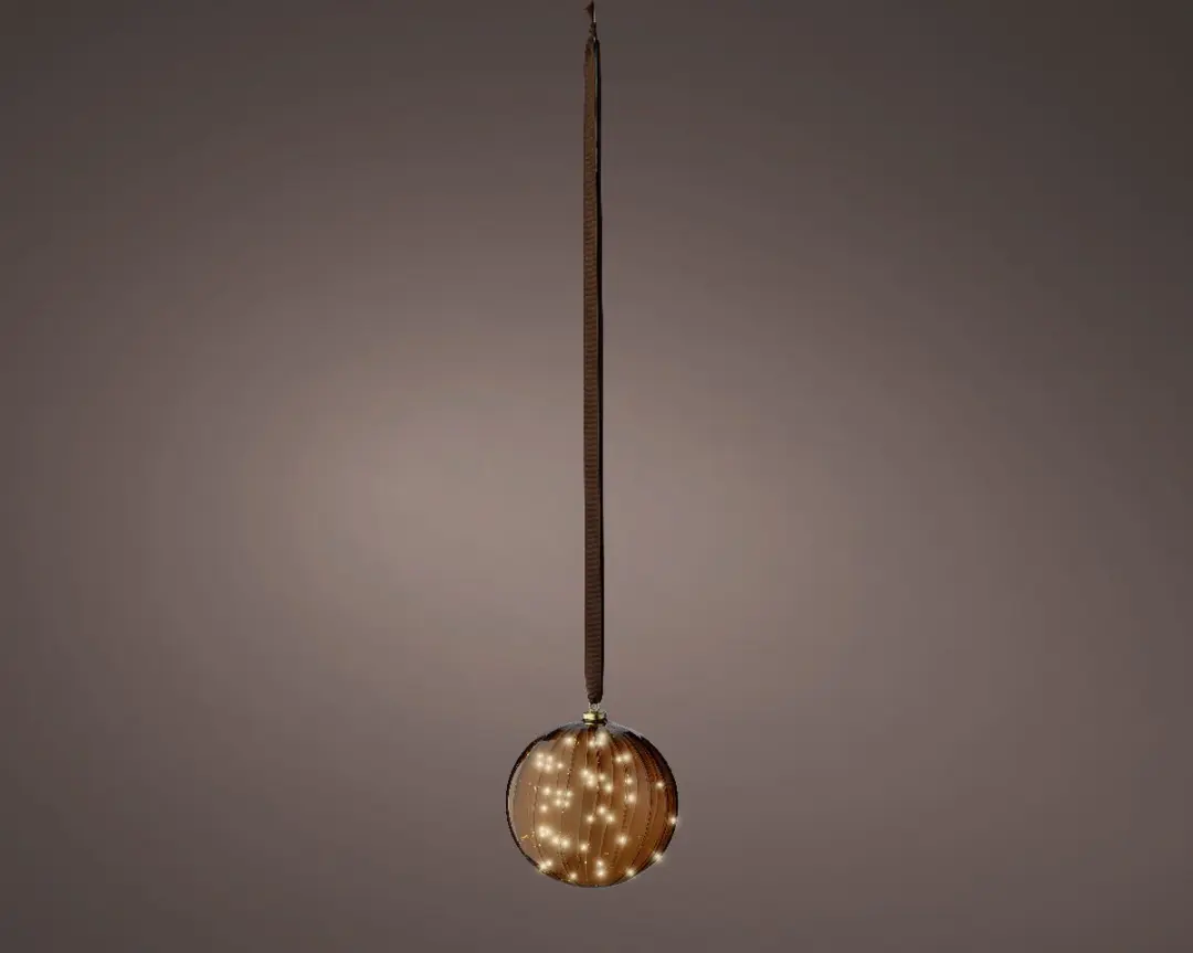 Lumineo Micro LED Bal - ø20cm - Bruin - afbeelding 3 van 3