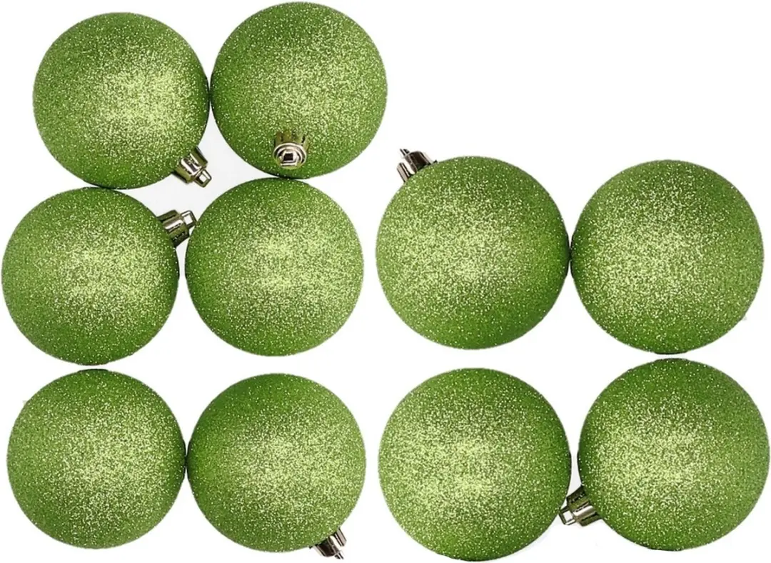Cosy & Trendy Glitter kerstballen 10x stuks