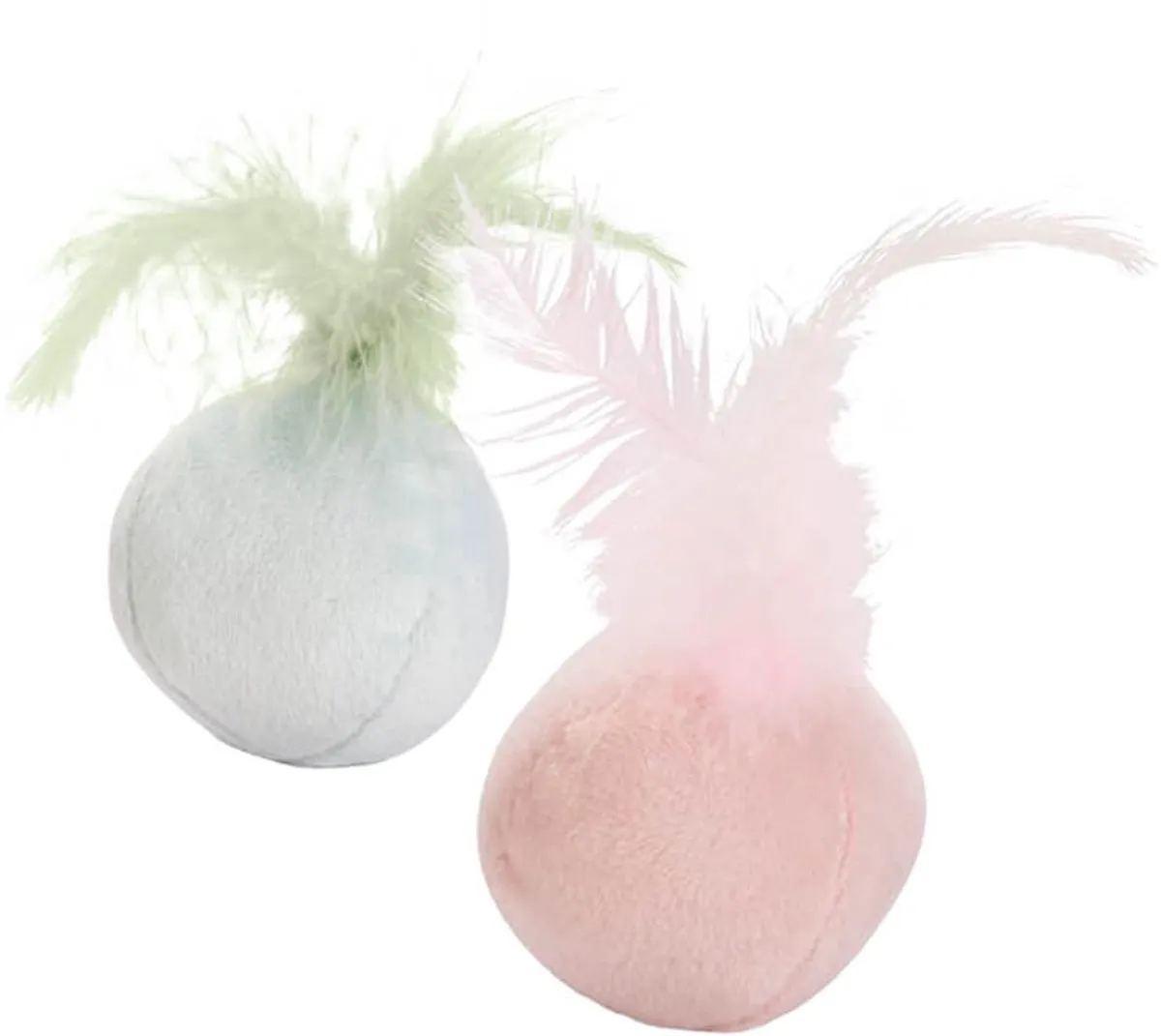 Beeztees Kitten Bal met Veer - Mint