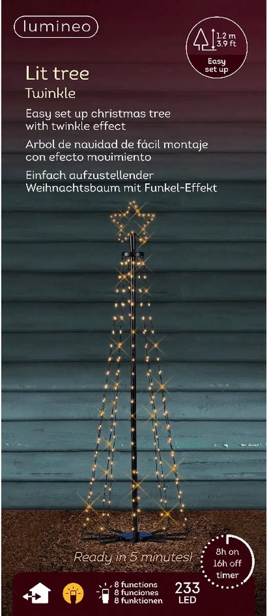 Lumineo Led Kerstboom 120cm - Klassiek Warm Wit - afbeelding 5 van 6