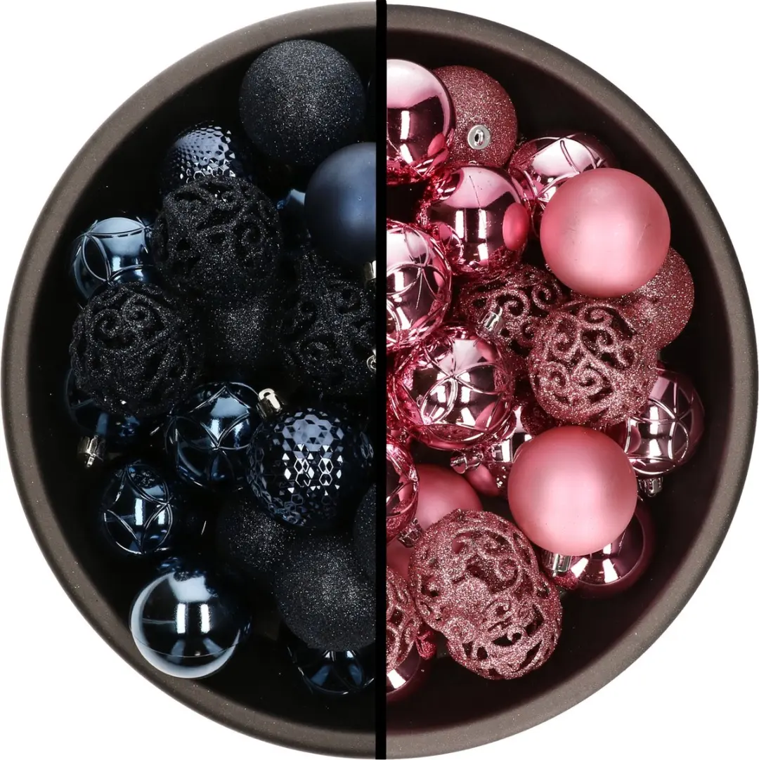 Decoris kerstballen 74x stuks