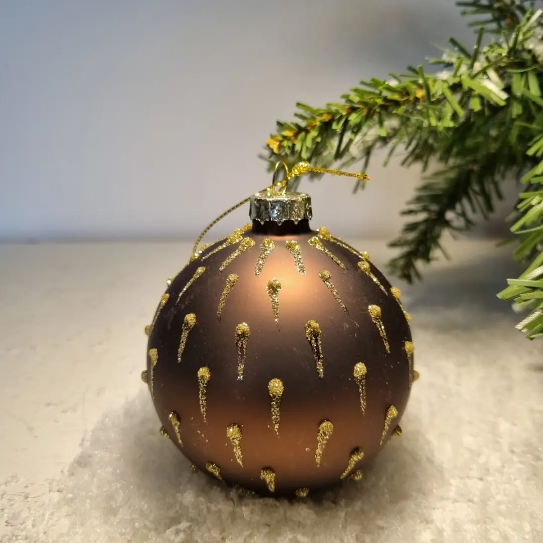Countryfield Kerstbal Tabatha S brons/goud Ø8cm