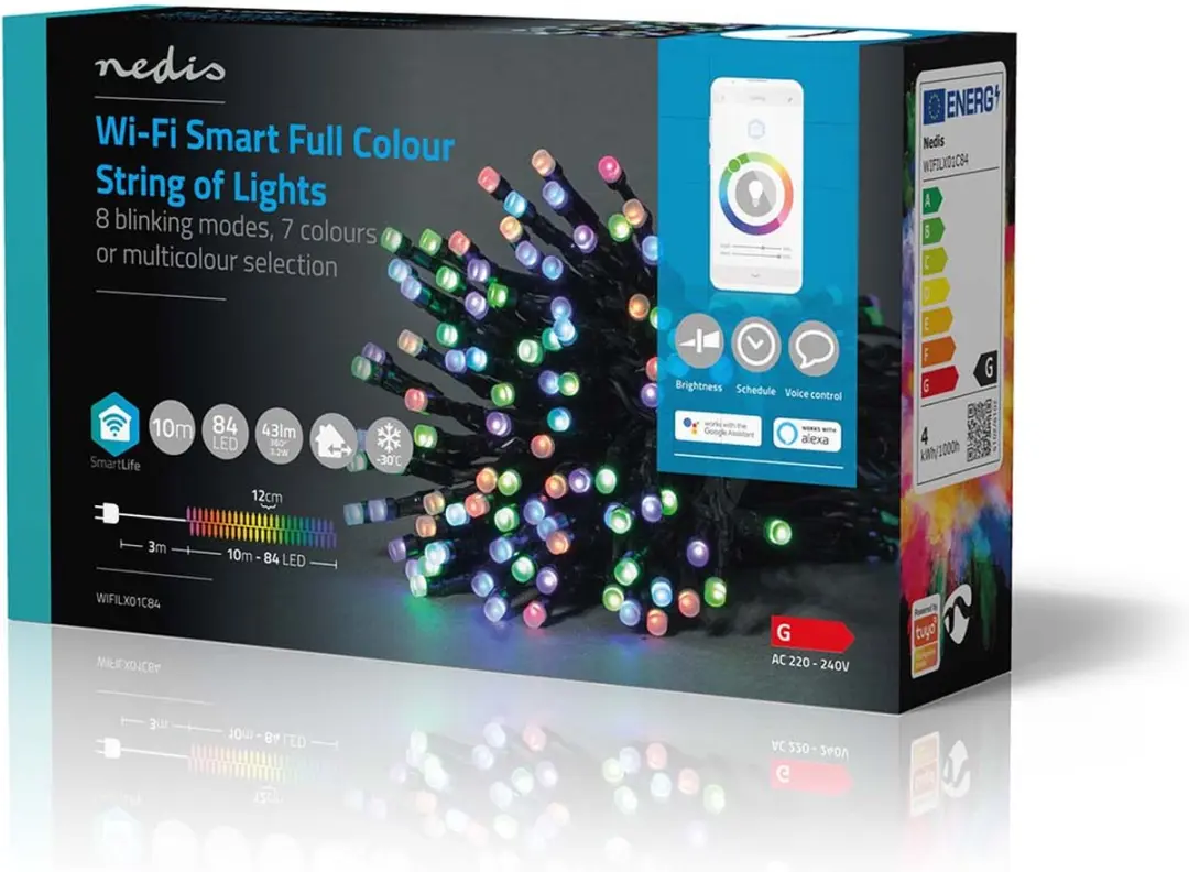 Nedis SmartLife Kerstverlichting Koord 10m RGB Wi-Fi