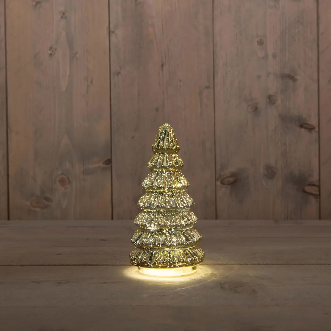 Anna's Collection LED Kerstboompje Goud 10-led 18,5x9,5cm - afbeelding 2 van 4