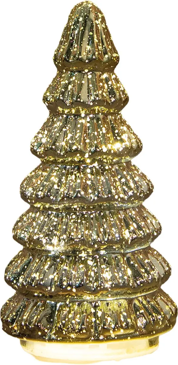 Anna's Collection LED Kerstboompje Goud 10-led 18,5x9,5cm