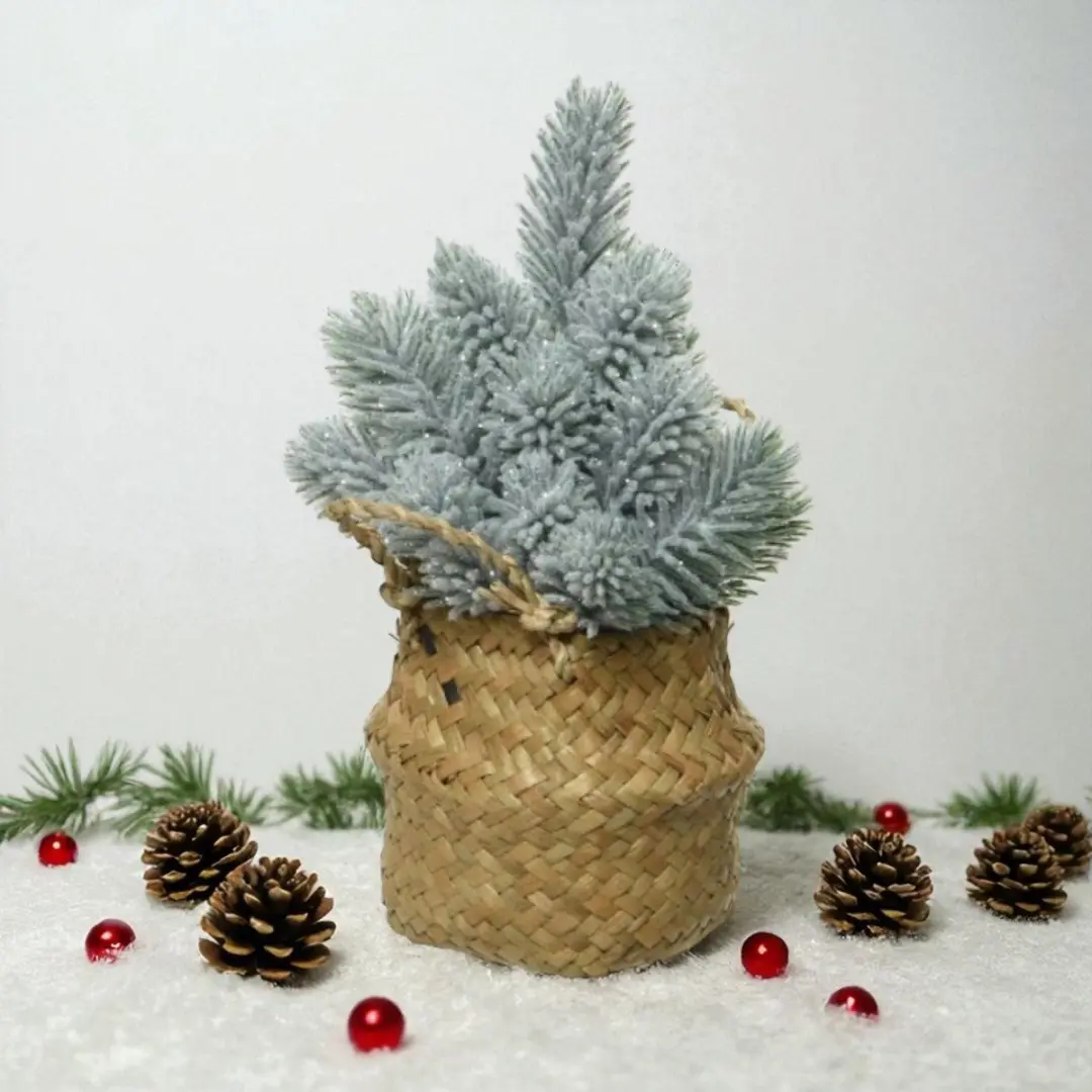 Micro Kerstboom Blauw met sneeuw