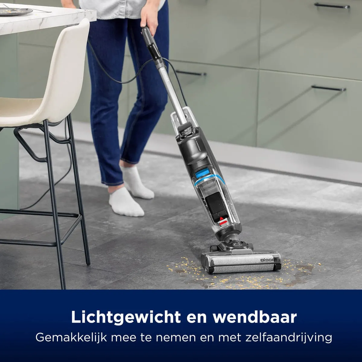 BISSELL CrossWave HF2 Select Stofzuiger/Dweil - 46AW - 1.33L - Zwart/Blauw