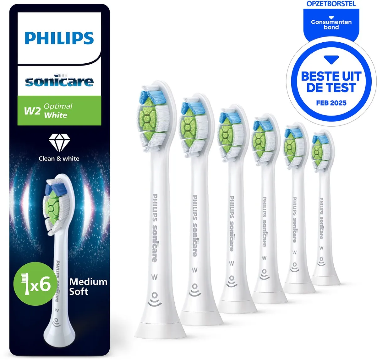 Philips Sonicare Optimal White HX6066/87 Opzetborstels - 6 Stuks