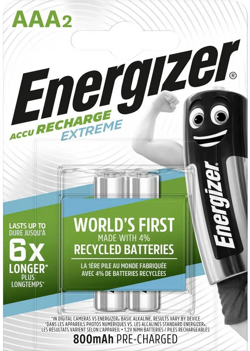 Energizer AAA Extreme 800mAh Oplaadbaar - 2 Stuks - afbeelding 4 van 6