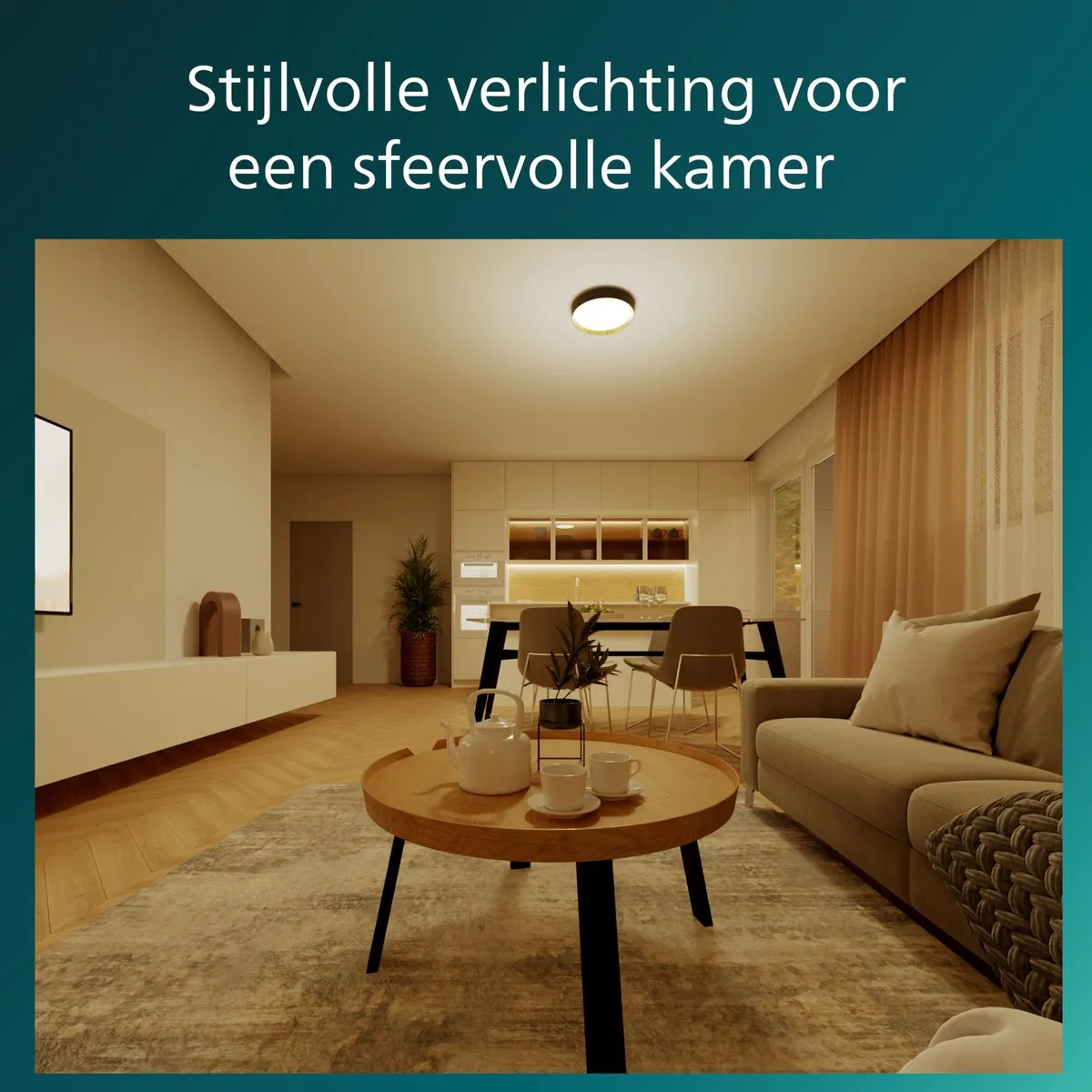 Philips Hanno Plafondlamp 24W - Zwart/Goud