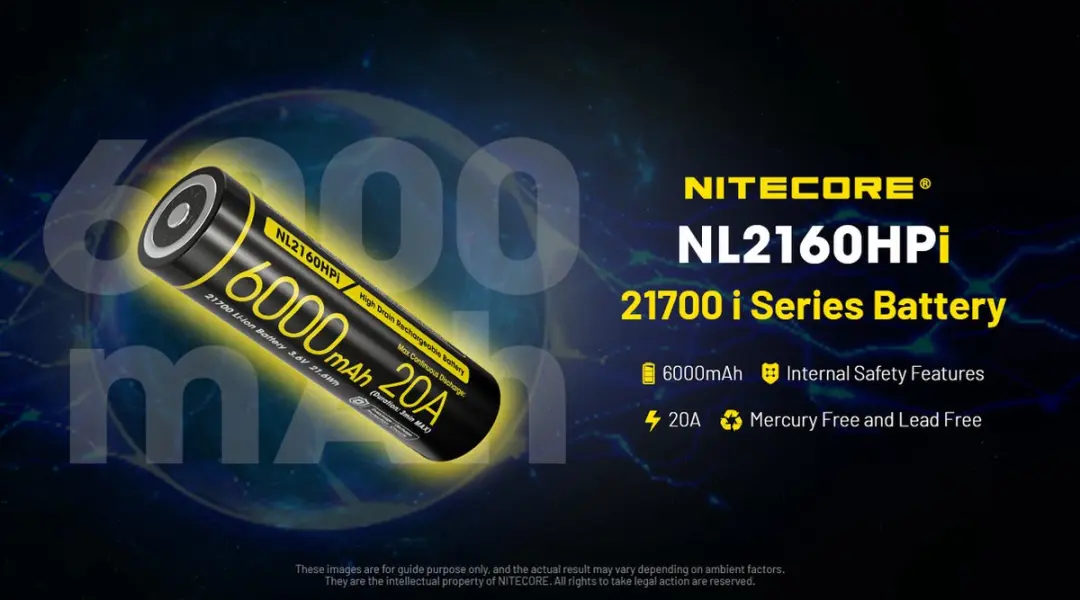 Nitecore NL2160HPi 21700 Oplaadbare Accu 6000mAh - afbeelding 3 van 6