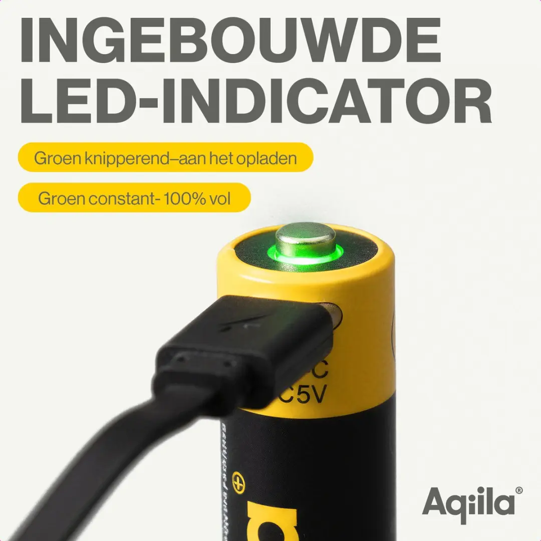 Aqiila AA Oplaadbare Batterijen 2000mAh - 4 Stuks - afbeelding 5 van 6