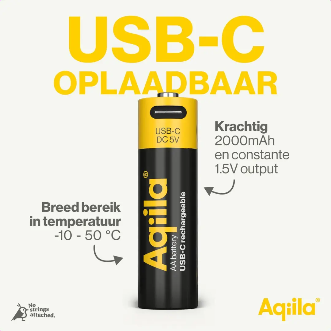 Aqiila AA Oplaadbare Batterijen 2000mAh - 4 Stuks - afbeelding 2 van 6