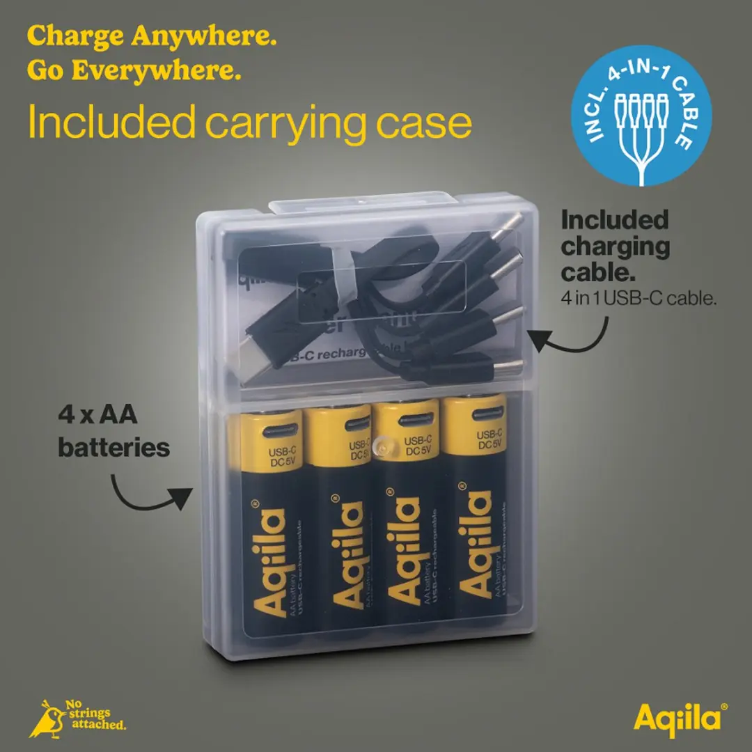Aqiila AA Oplaadbare Batterijen 2000mAh - 4 Stuks - afbeelding 3 van 6