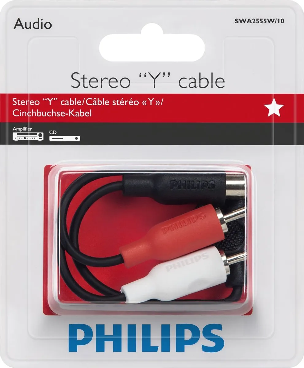 Philips Stereo Y-kabel SWA2555W/10 - Zwart