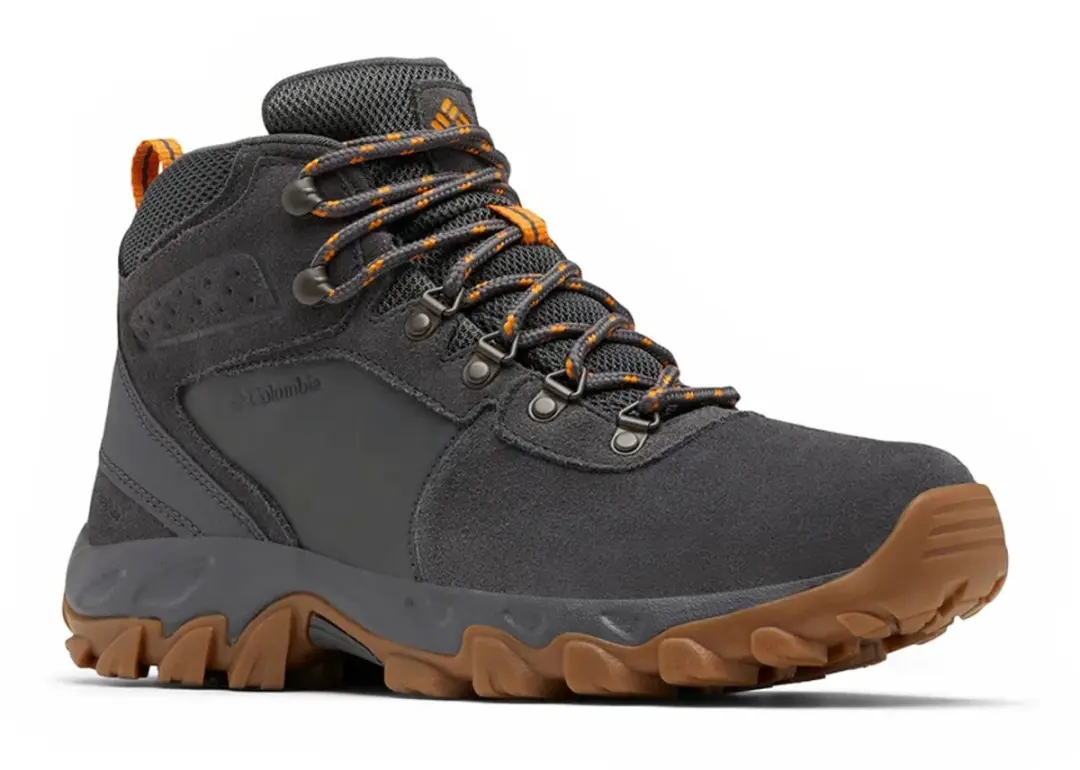 Columbia Newton Ridge Plus II Suede WP Heren Wandelschoenen - Donkergrijs/Oranje - afbeelding 2 van 6