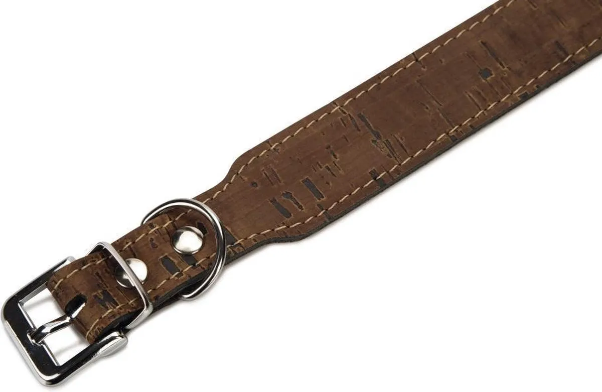 Beeztees Leren Halsband Cork - Bruin 60cm x 35mm