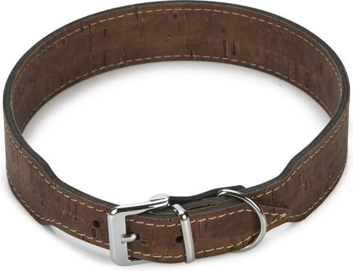 Beeztees Leren Halsband Cork - Bruin 60cm x 35mm