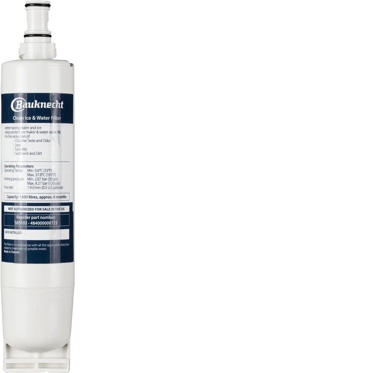 Whirlpool Bauknecht SBS103 Waterfilter - Wit - afbeelding 4 van 6