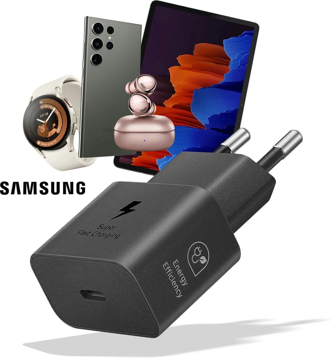 Samsung EP-T2510XBEGEU Adapter 25W - USB-C Kabel 1m - Zwart