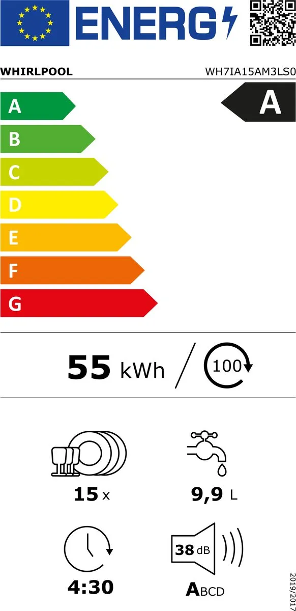 Whirlpool WH7IA15AM3LS0 Vaatwasser 15 Couverts