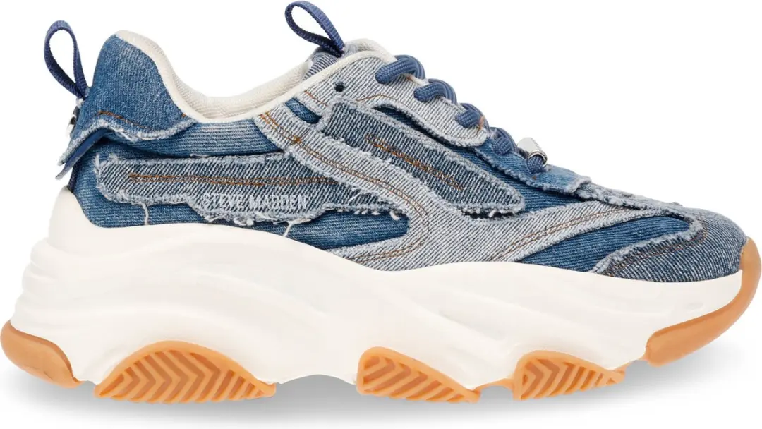 Dames Sneakers Steve Madden Possession-e Denim Multi Jeansblauw - Maat 41