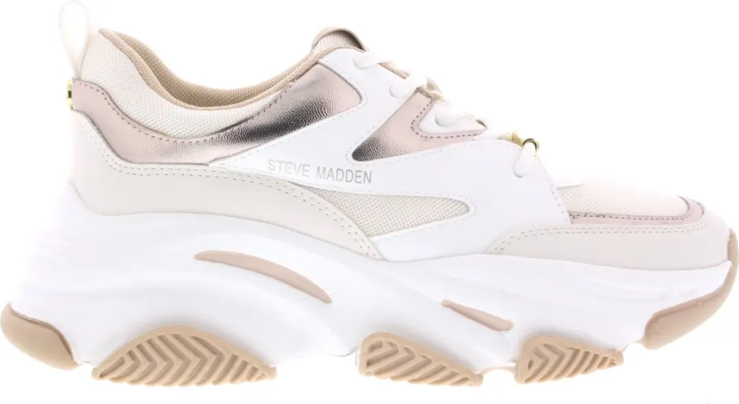 Dames Sneakers Steve Madden Progressive Cream Rose Gold Off White - Maat 39