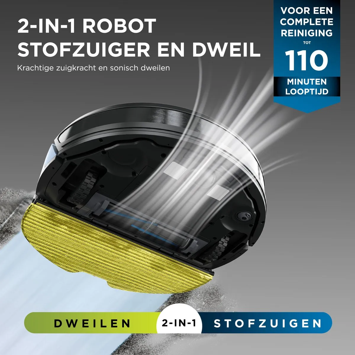 Shark Matrix Plus RV2620WAEU Dweil- en Zuigrobot - Zwart