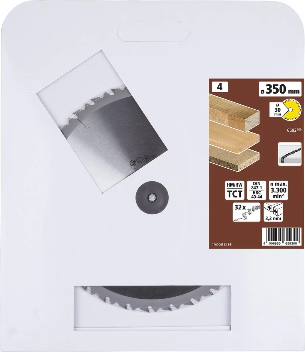 Wolfcraft Tafelcirkelzaagblad HM 6593000 - 350mm - 32 Tanden