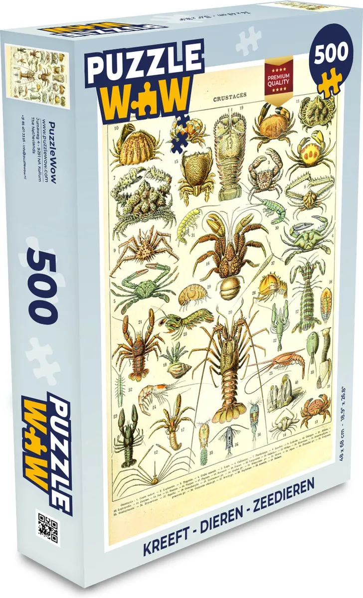 PuzzleWow Adolphe Millot Kreeft Legpuzzel 500 Stuks