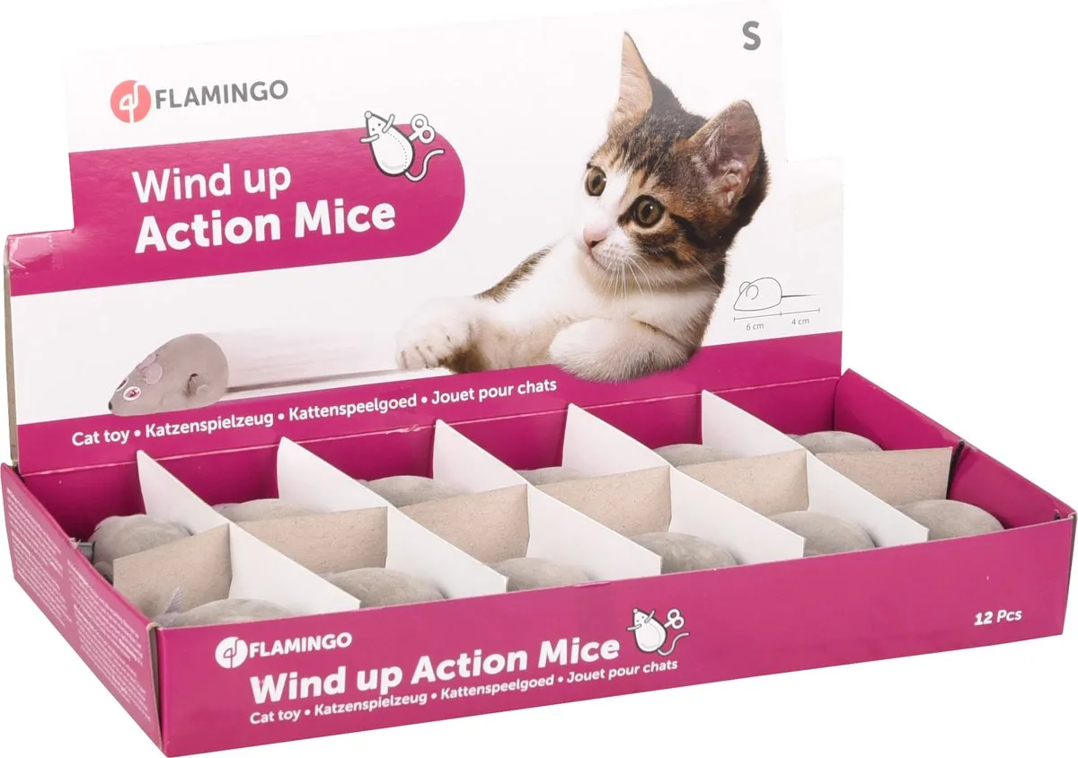 Flamingo Kattenspeelgoed Muis - Grijs - afbeelding 2 van 2
