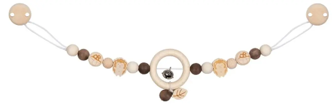 Goki wagenspanner babyaccessoire egel pluche kleurrijk.