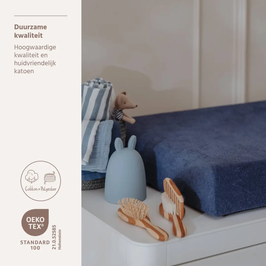 Meyco Baby Uni Aankleedkussenhoes 50x70cm - 2-pack Indigo - afbeelding 3 van 5