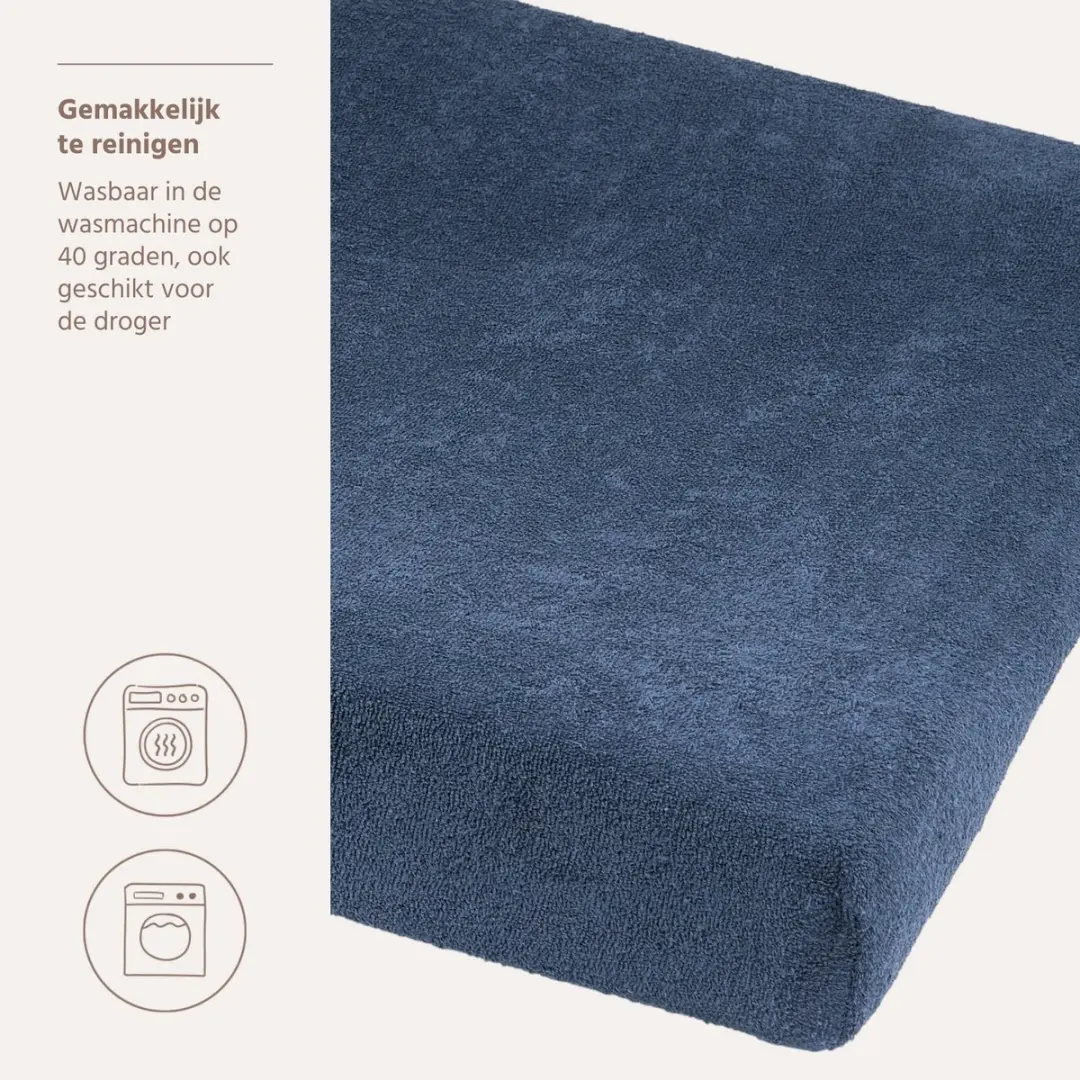 Meyco Baby Uni Aankleedkussenhoes 50x70cm - 2-pack Indigo - afbeelding 5 van 5