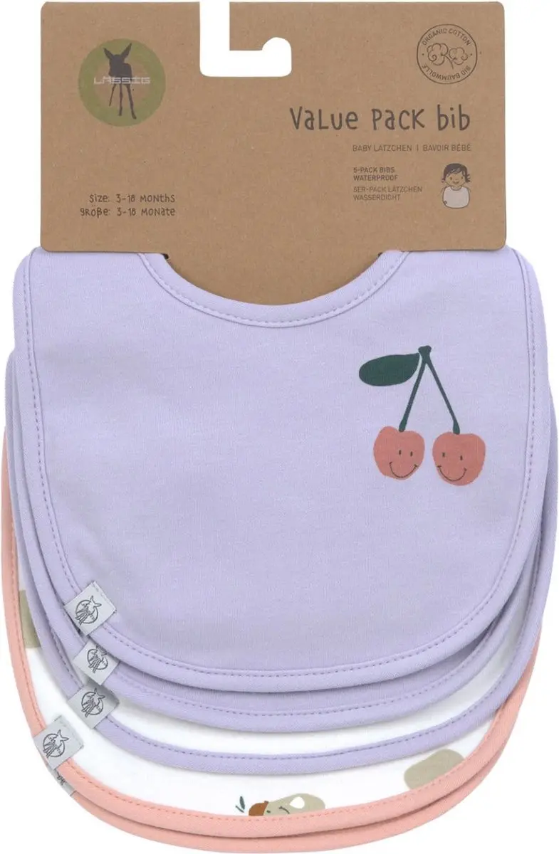 Lässig Happy Fruits Cherry Slabbetjes - 5 Stuks - afbeelding 6 van 6