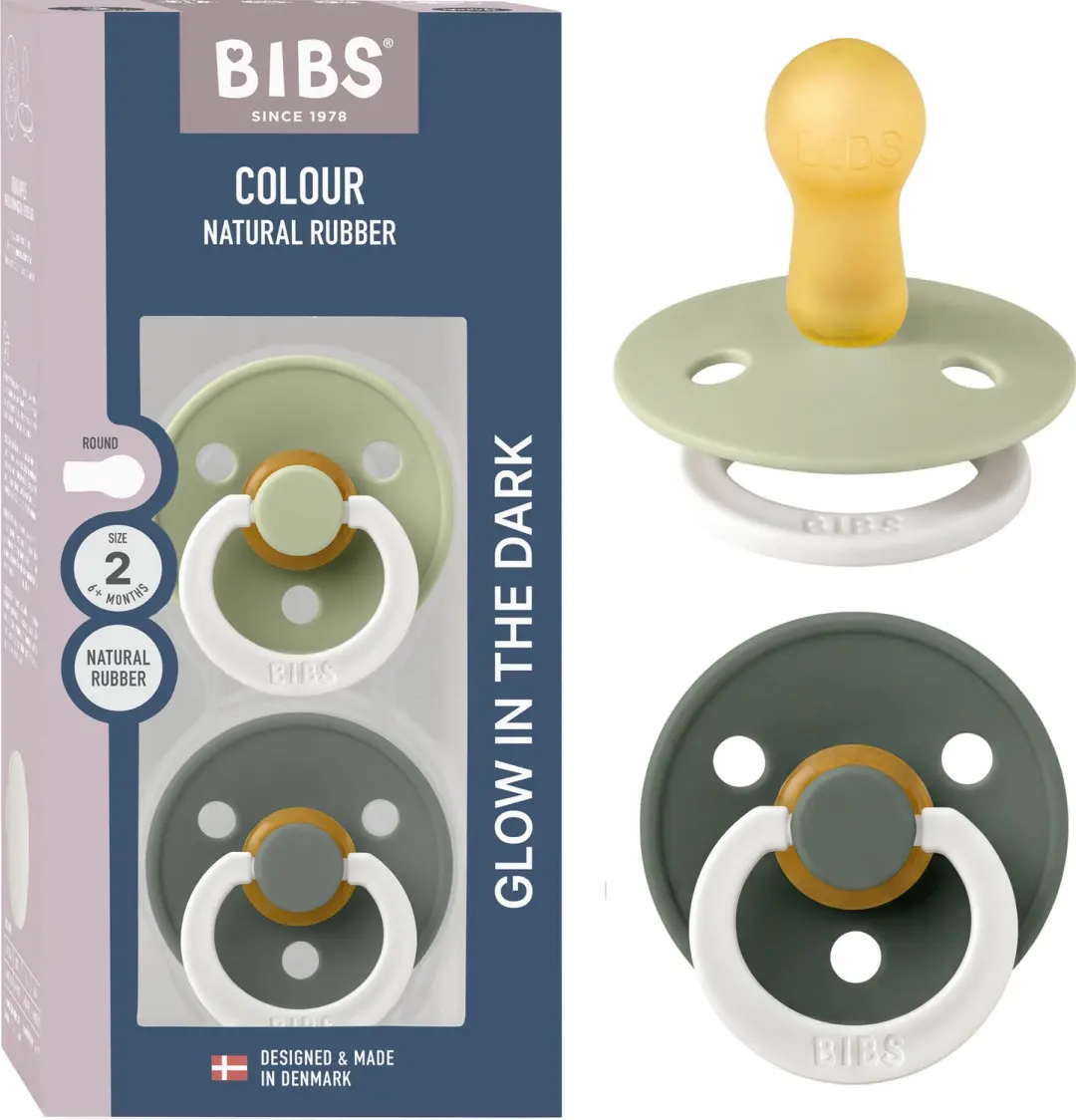 BIBS Colour Glow Fopspeen Sage/Pine
