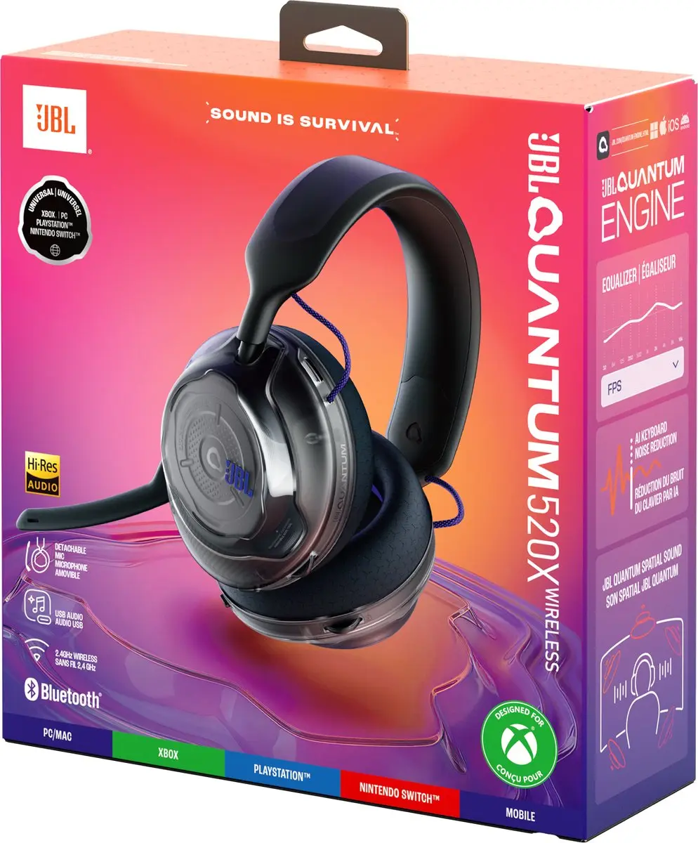 JBL Quantum 520 Draadloze Gaming Headset - Zwart - afbeelding 4 van 6