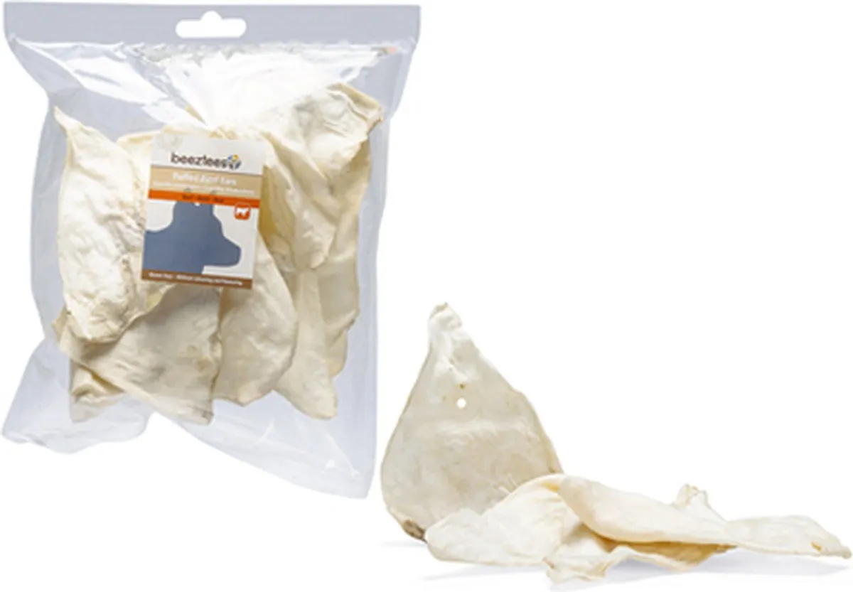 Beeztees Gepofte Runderoren Wit 150g