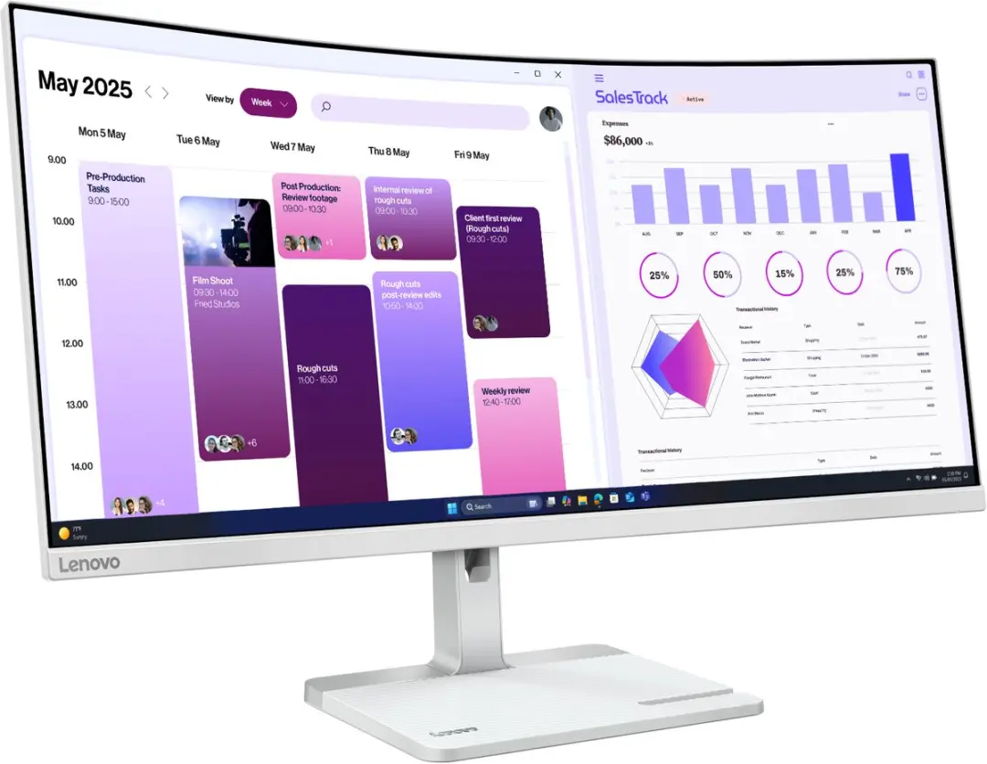 Lenovo L34W-4C Monitor 34" - 3440x1440 - AdobeRGB - afbeelding 5 van 6
