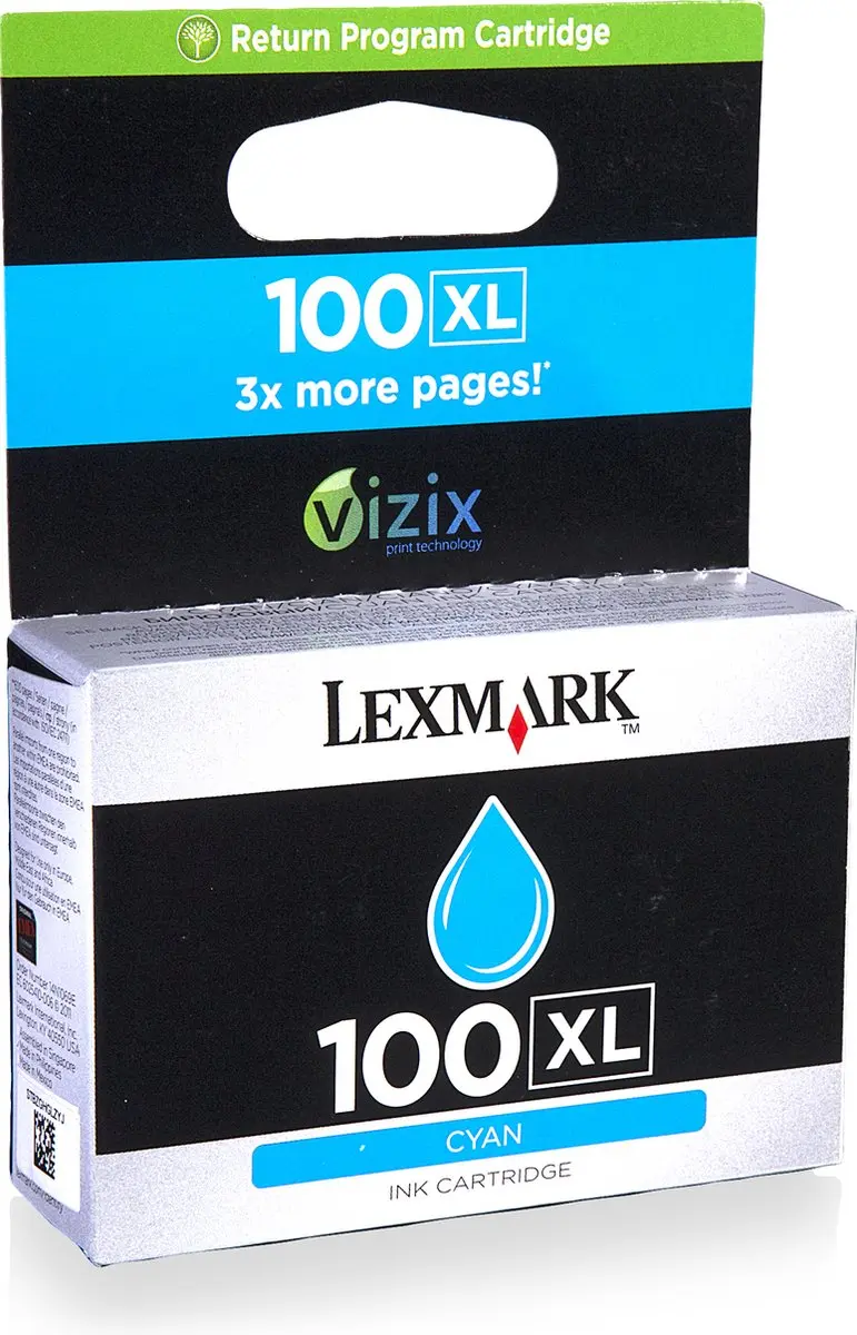 Lexmark 100XL Inktcartridge Cyaan - afbeelding 4 van 6