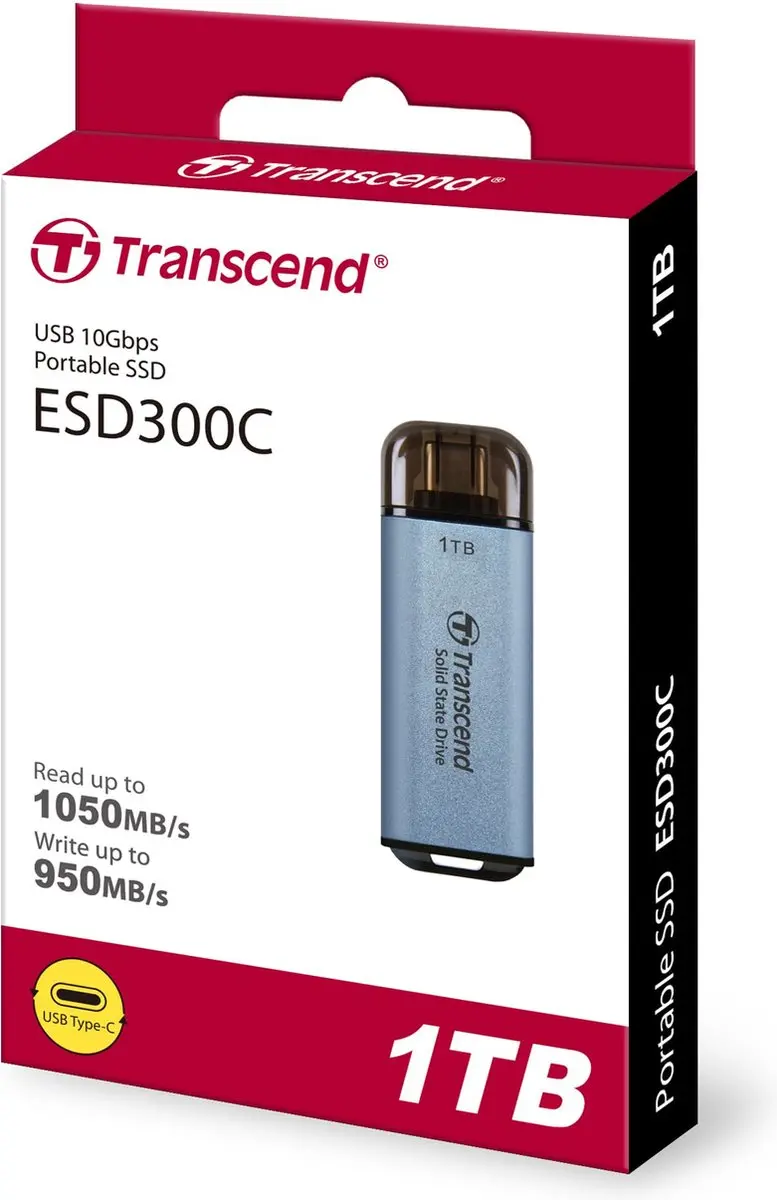 Transcend ESD300C Externe SSD 1TB - Zilver - afbeelding 2 van 6