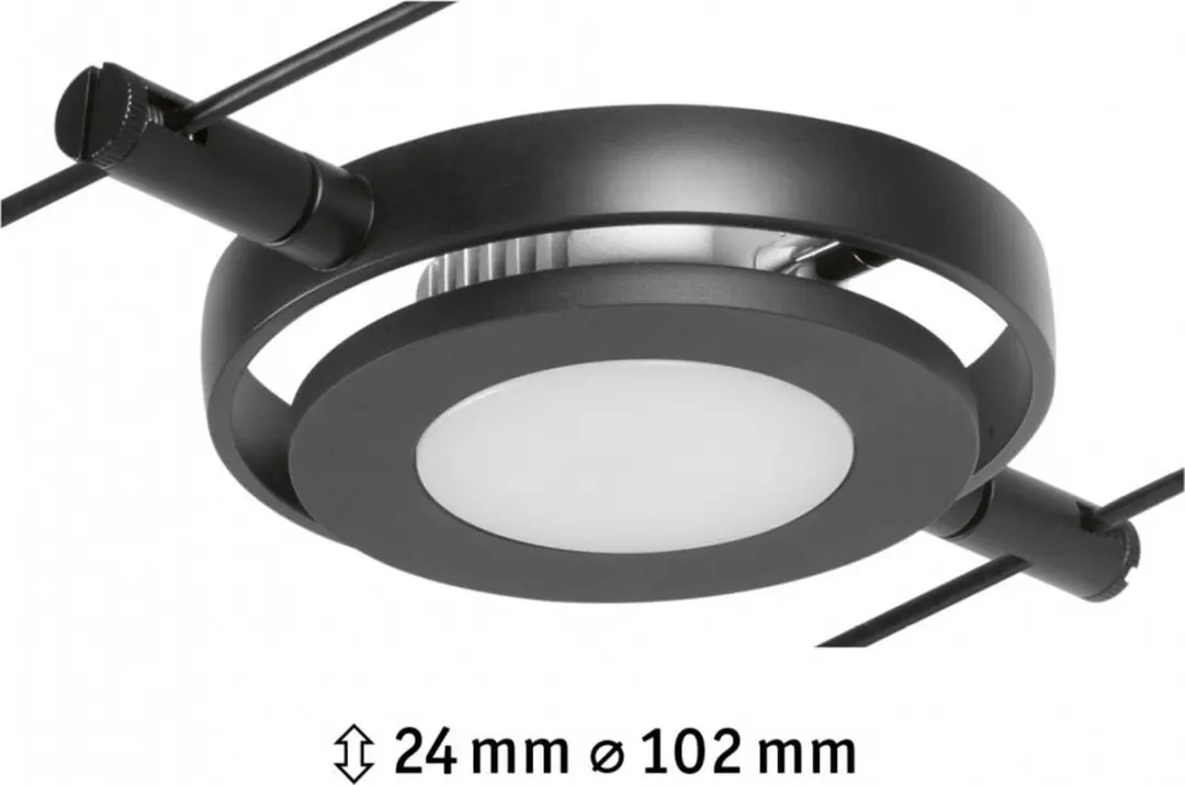 Paulmann 12V-kabelsysteemlamp 4W LED - Zwart/Chroom - afbeelding 6 van 6