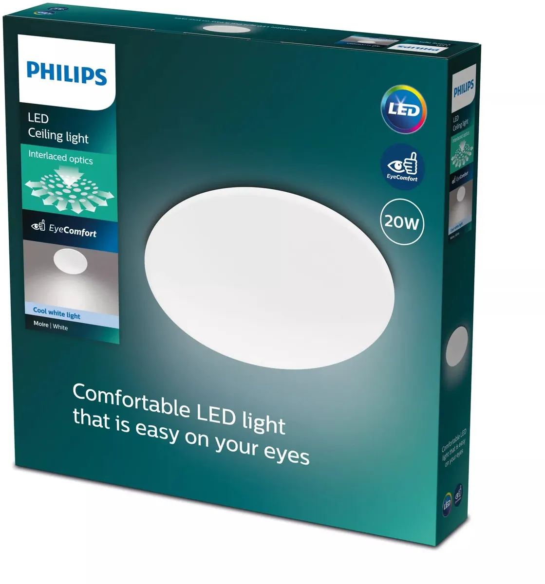 Philips Moire Plafondlamp 20W Koelwit - Wit - Ø38cm