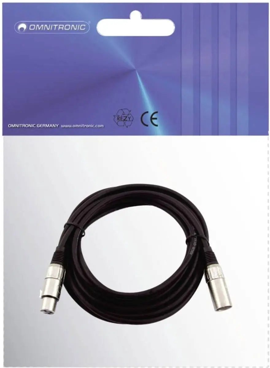 Omnitronic 3022055N XLR-kabel 10m - Zwart - afbeelding 2 van 5