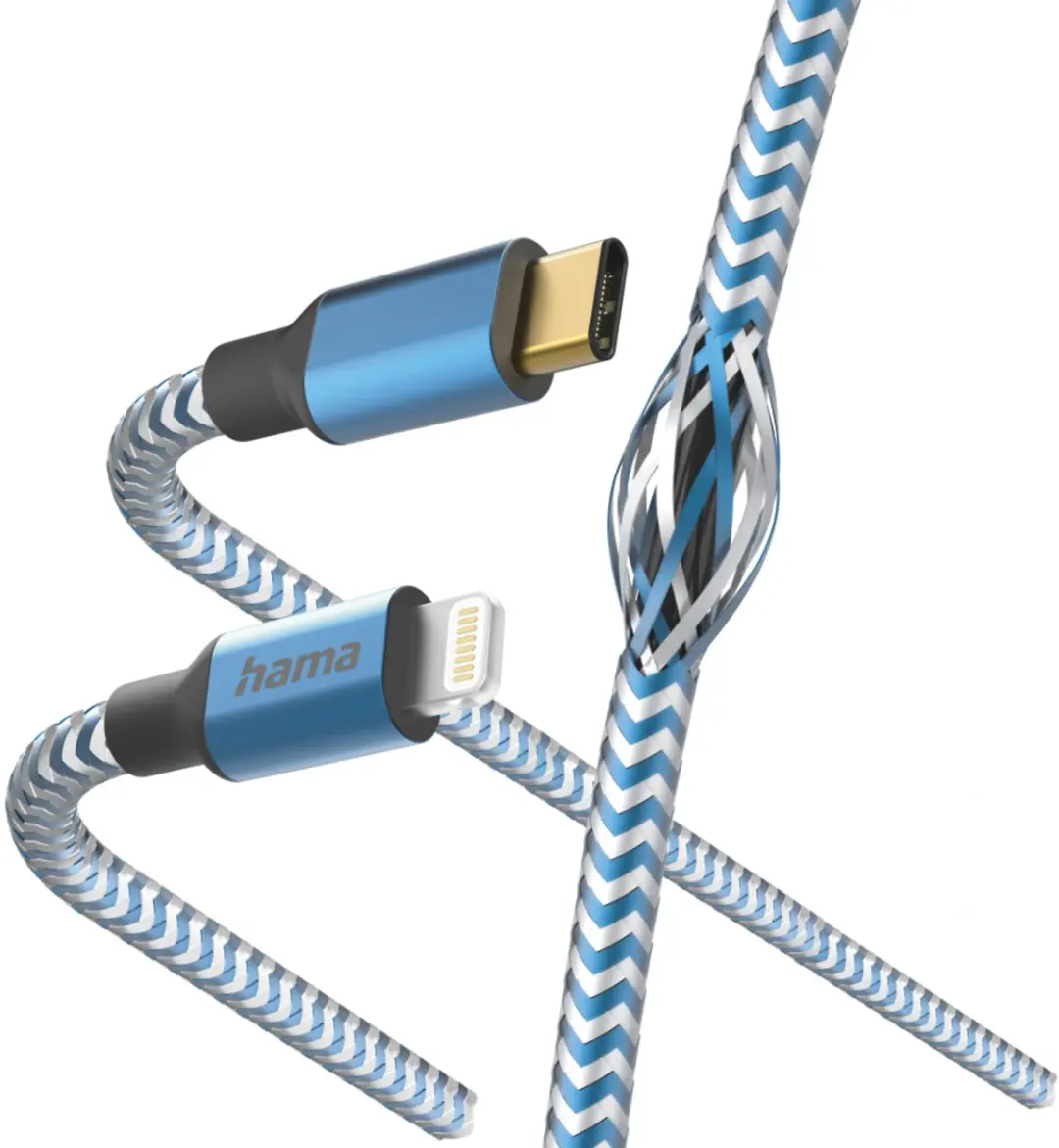 Hama Reflective USB-C Lightning Kabel 150cm - Blauw - afbeelding 2 van 2