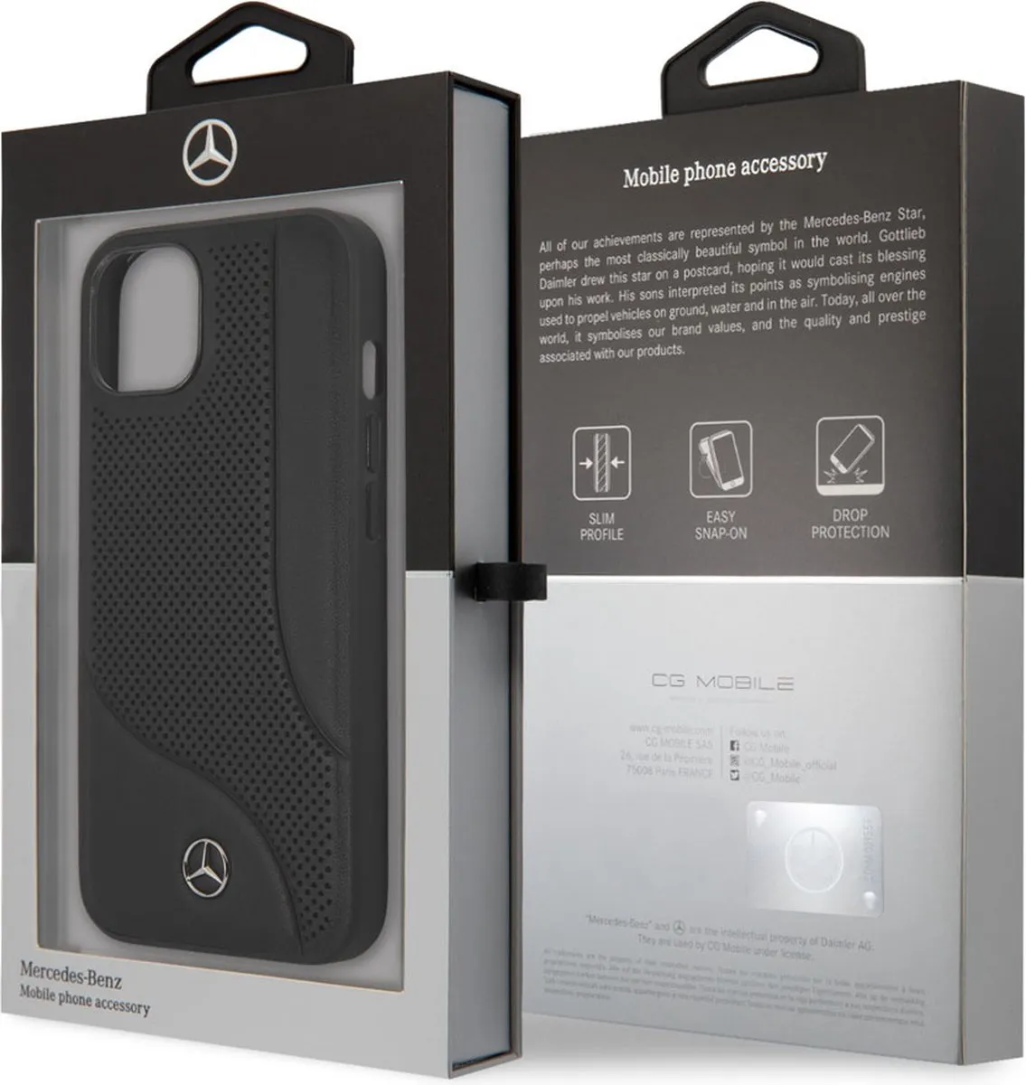 Mercedes-Benz iPhone 13 Mini Hoesje - Effen Zwart