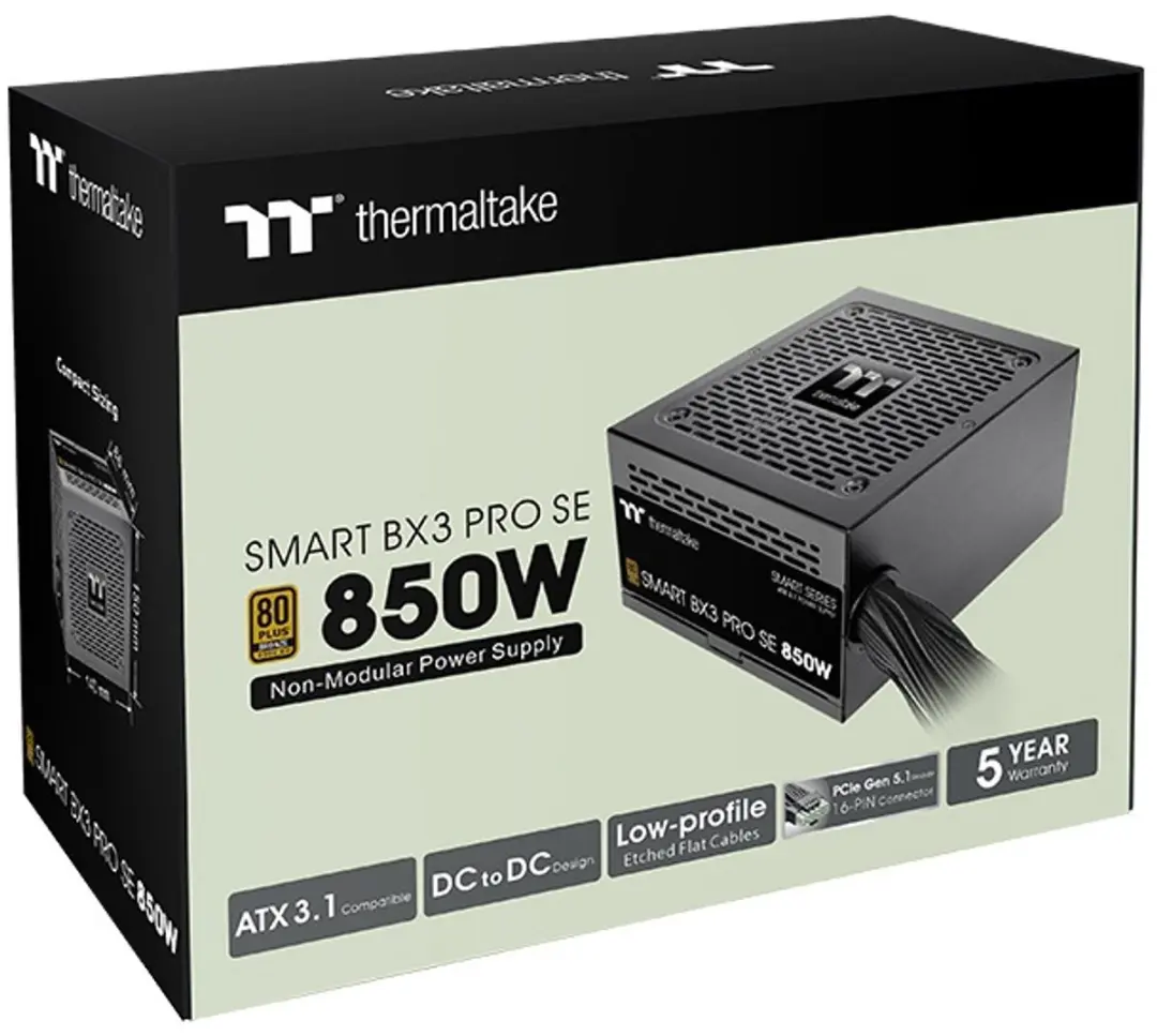 Thermaltake Smart BX3 Pro SE 850W PC-voeding - Zwart - afbeelding 3 van 5